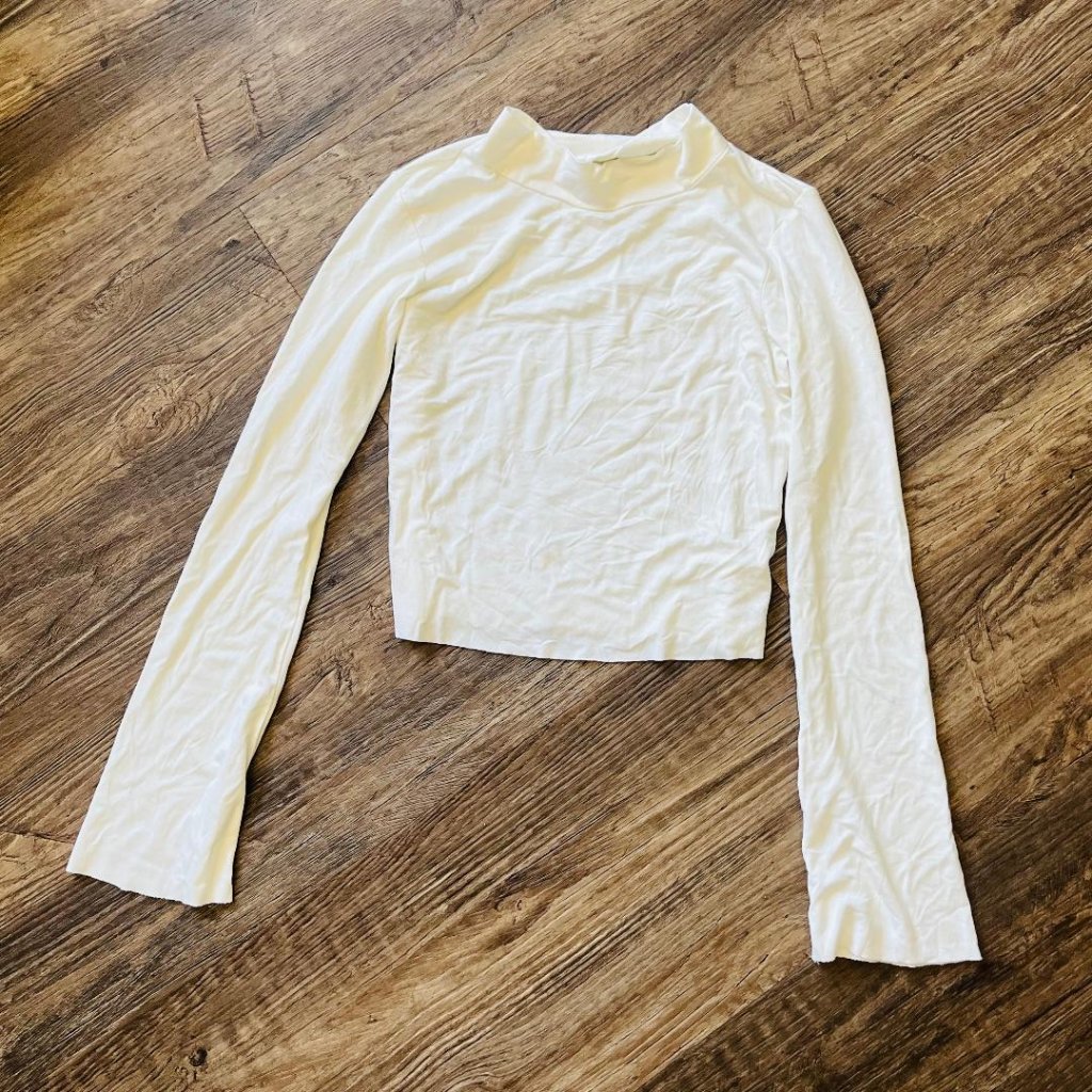 Frankie B White Ladies Lounge Long Sleeve Top Small New Woman's